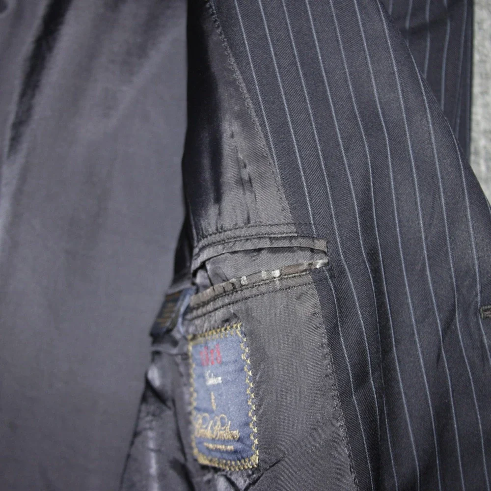 Brooks Brothers‎ 1818 Madison Pinstripe Wool Blazer Men 44L 39W For Repairs
